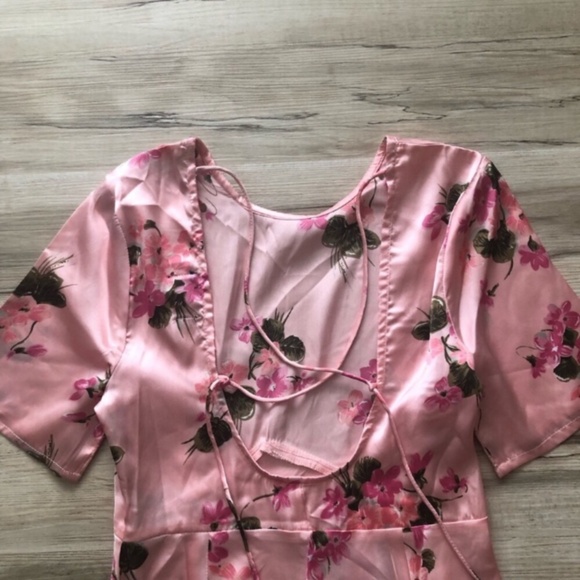 ASOS Pink Floral Asymmetrical Dress - Picture 9 of 10